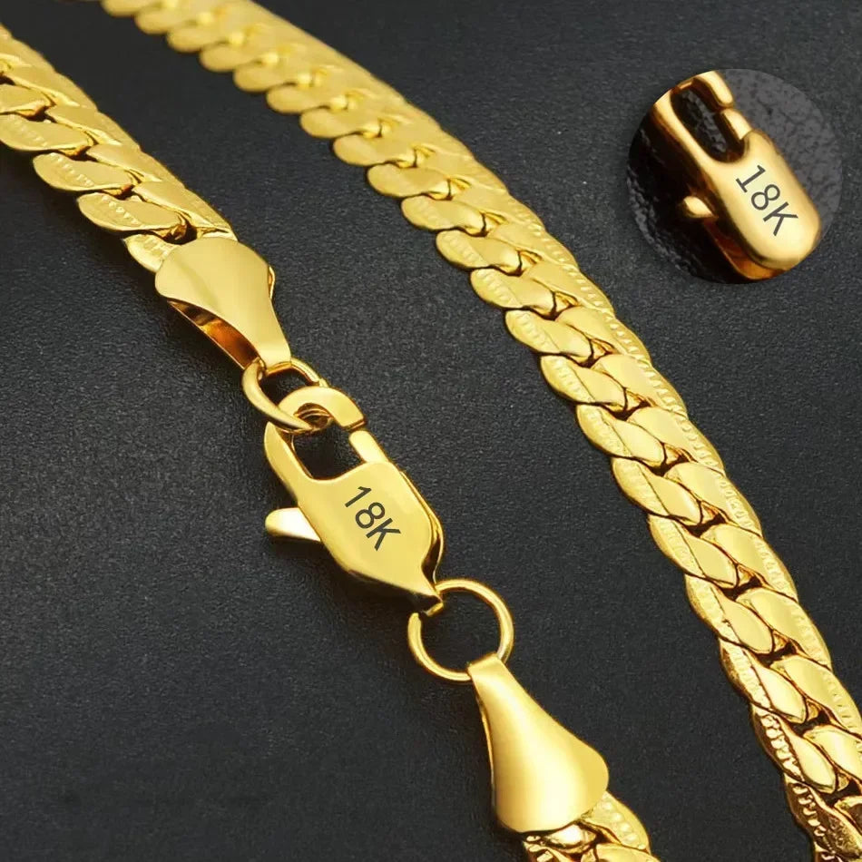 Cadena Dorada - Chaîne Figaro en Argent 925 Plaquée Or 18K pour Femme et Homme, Élégance et Sophistication