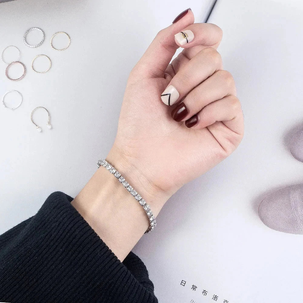 Brillo de Amor - Bracelet Tennis en Argent S925 avec Zircon, Élégance