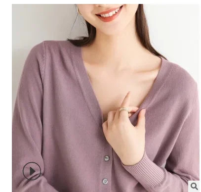 Cardi Chic - Cardigan Élégant en Maille pour femme, Confortable & Fashion, Coupe Fine et Col V