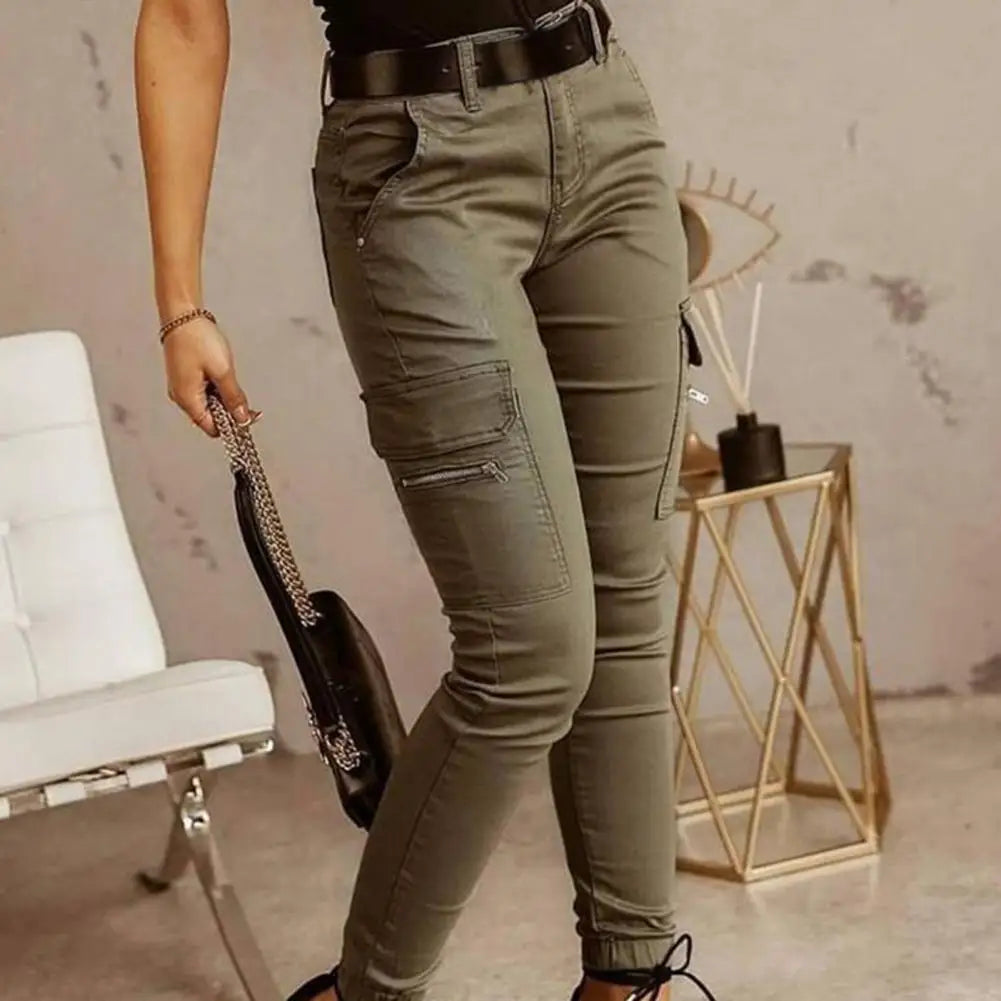 Elegancia Urbana - Pantalon Cargo Casual pour Femme, Idéal pour le Bureau et le Quotidien