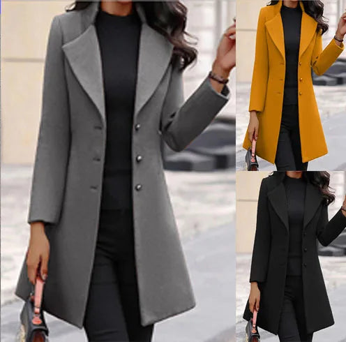 Élégance Moderne - Manteau Mi-long pour Femme, Tendance Européenne et Américaine, Confort et Chic