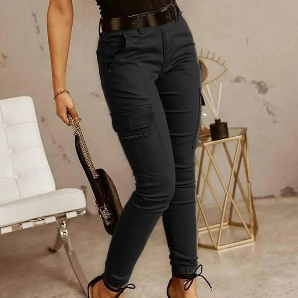 Elegancia Urbana - Pantalon Cargo Casual pour Femme, Idéal pour le Bureau et le Quotidien