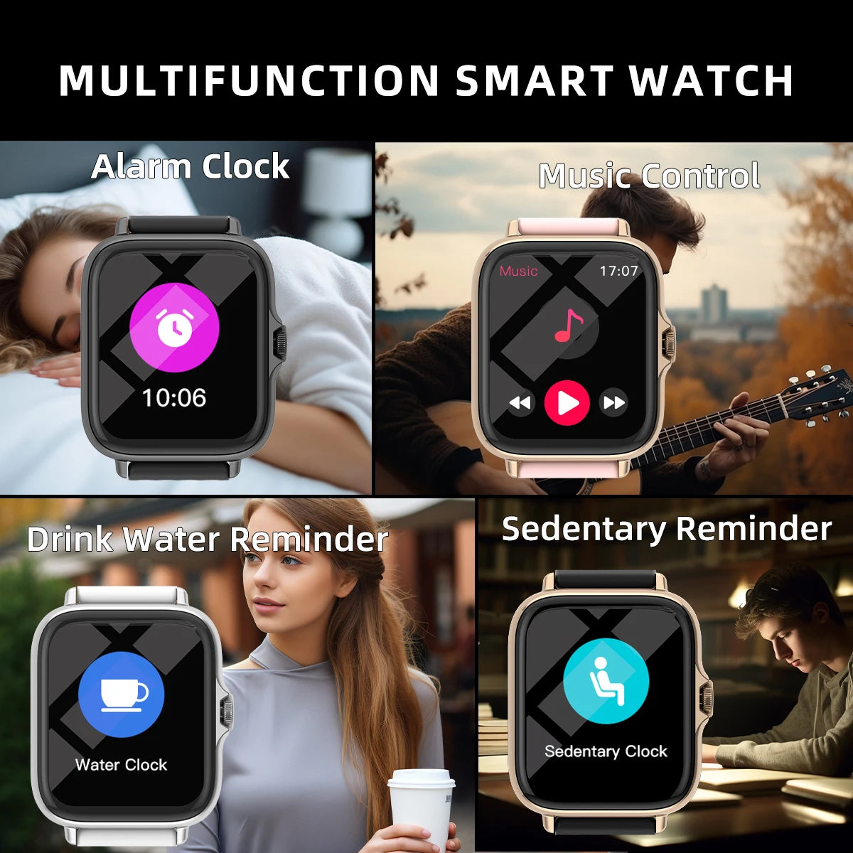 SmartView Aqua - Montre Intelligente Sportive pour iPhone et Android avec Suivi de Santé