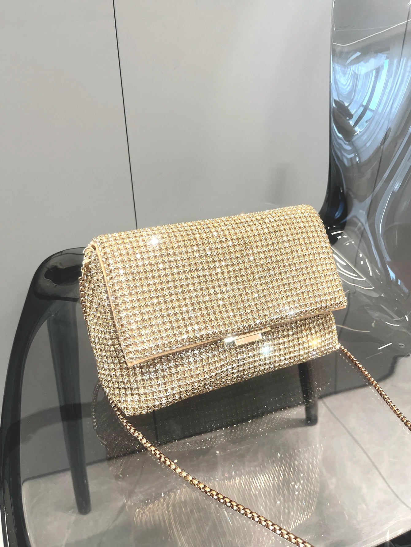 Glamante  - Sac à Main Luxe en Cristaux Brillants, Pochette de Soirée Rhinestones pour Femmes