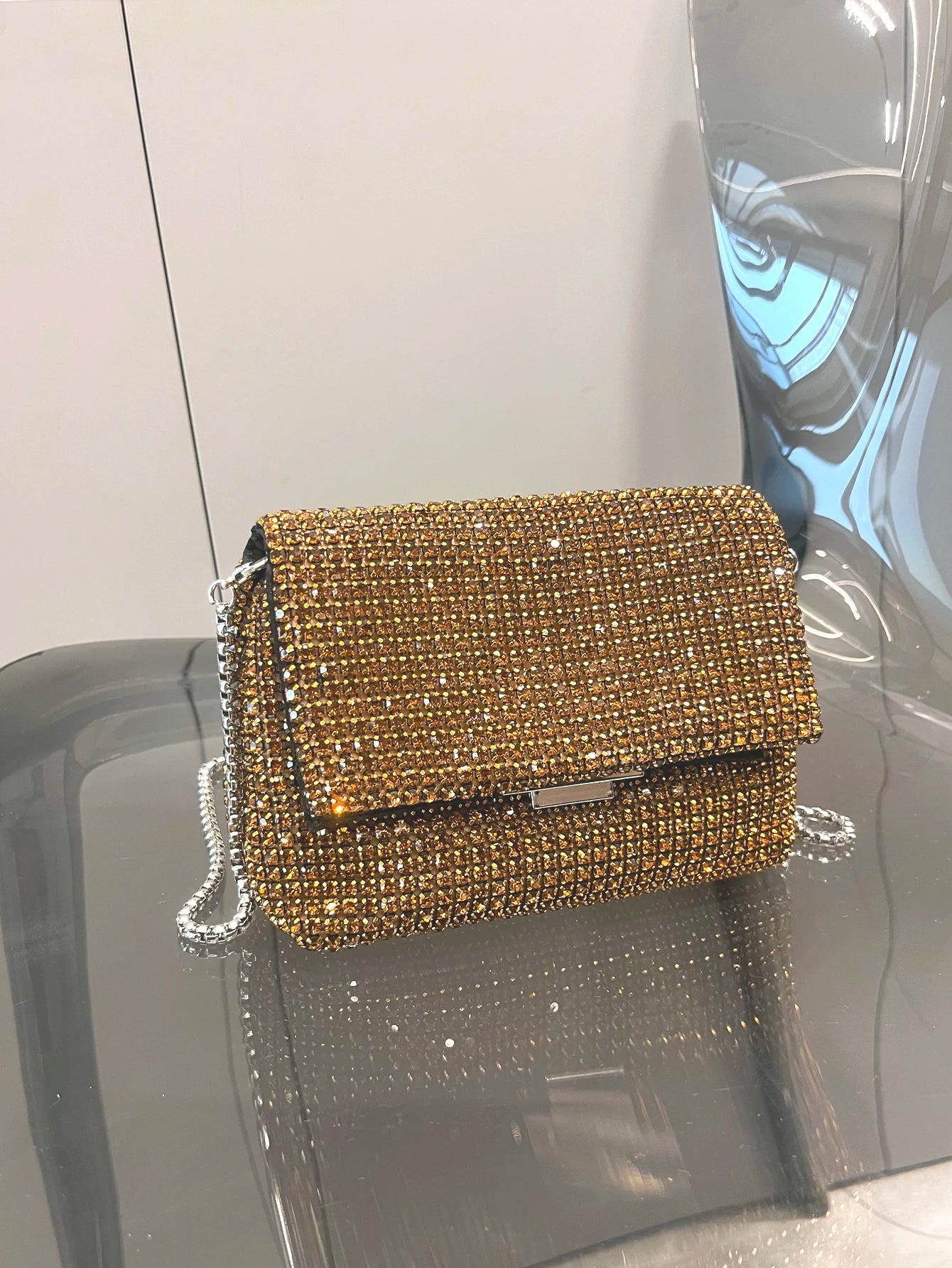 Glamante  - Sac à Main Luxe en Cristaux Brillants, Pochette de Soirée Rhinestones pour Femmes