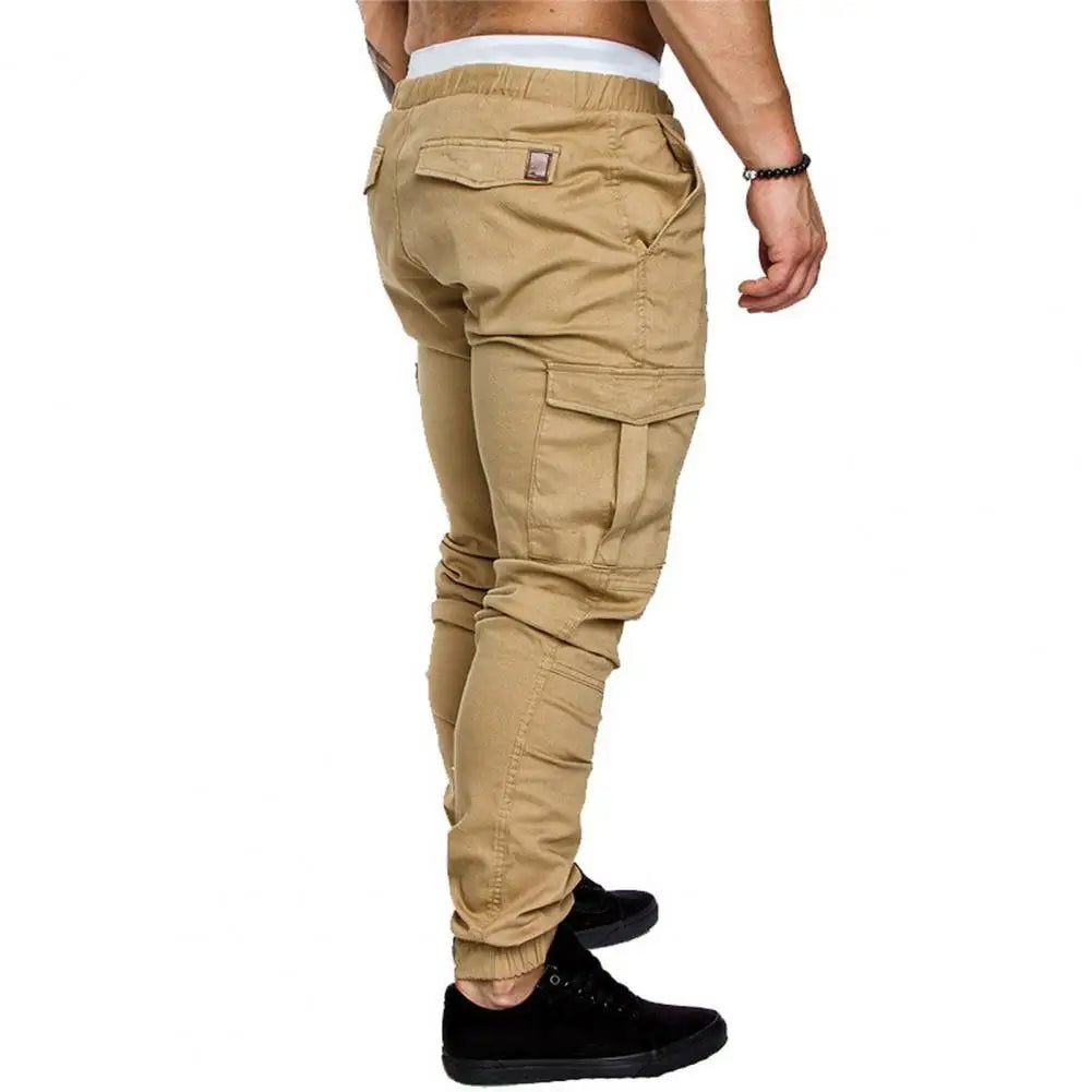 Confort Urbain - Pantalon Cargo Homme en Coton avec Taille Élastique et Chevilles Boulonnées