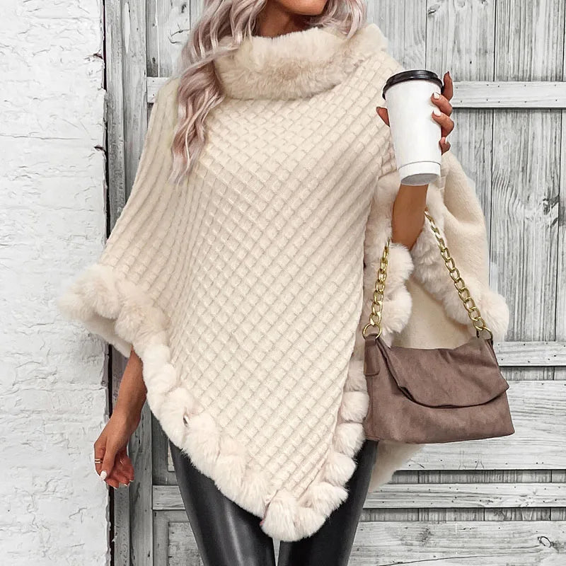 Encanto de Invierno - Manteau Cape Doux et Stylé Look Tendance et Confortable