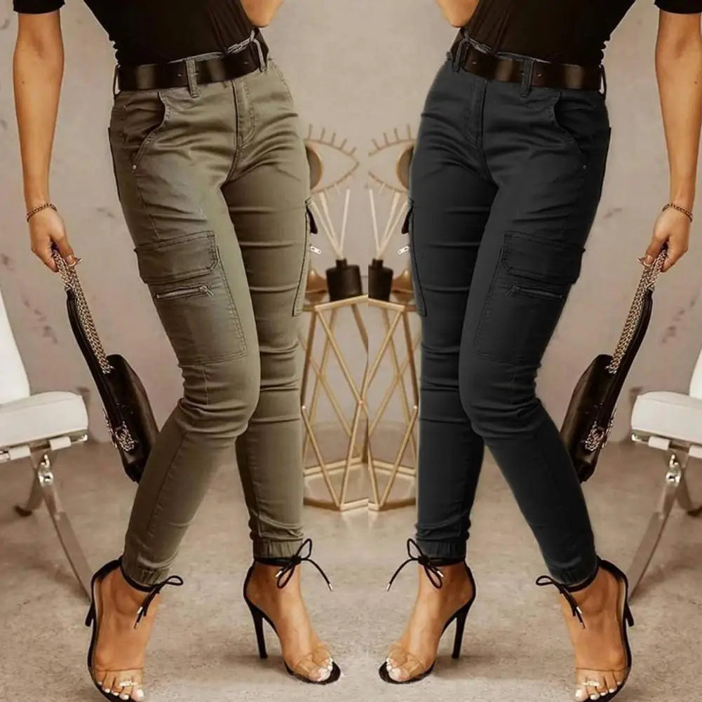 Elegancia Urbana - Pantalon Cargo Casual pour Femme, Idéal pour le Bureau et le Quotidien