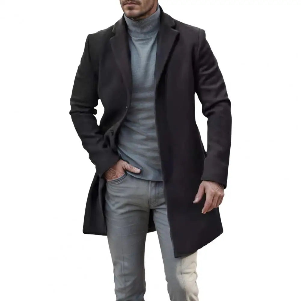 San Diego - Manteau Chic en Laine pour Homme, Manches Longues et Couleur Unie, Élégance Classique