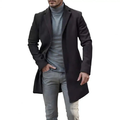 San Diego - Manteau Chic en Laine pour Homme, Manches Longues et Couleur Unie, Élégance Classique