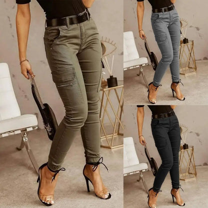 Elegancia Urbana - Pantalon Cargo Casual pour Femme, Idéal pour le Bureau et le Quotidien