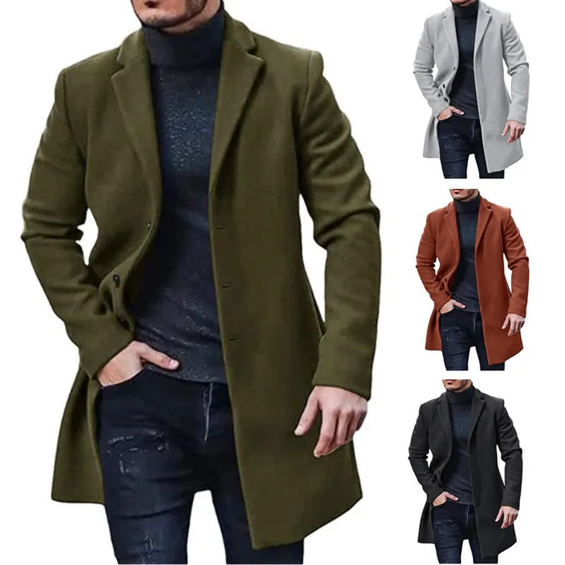 Nordic Edge - Manteau Homme Style Streetwear, Simple Boutonnage et Coupe Confortable