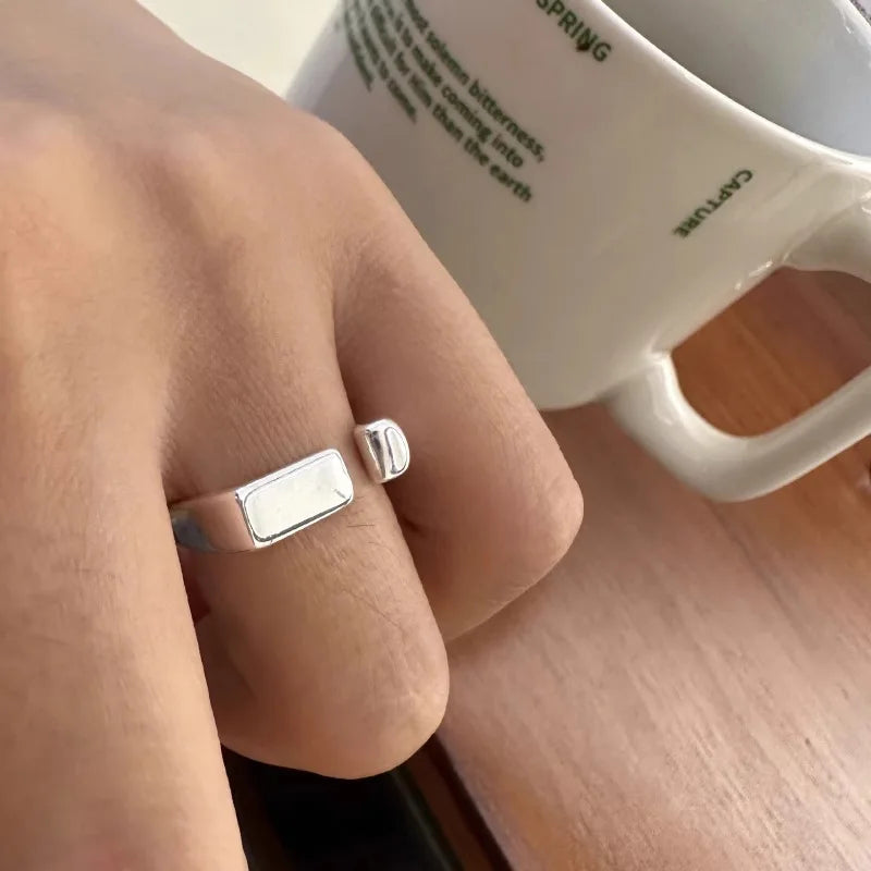 Argento Geométrico - Bague Femme Argent 925 Hypoallergénique - Raffiné Design Unique