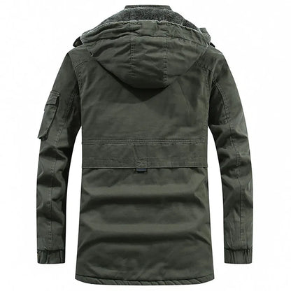 Veste polaire épaisse en coton délavé pour homme, décontractée, nouvelle collection hiver 2024, chaude, style universitaire, parka, manteau militaire, coupe-vent, à capuche