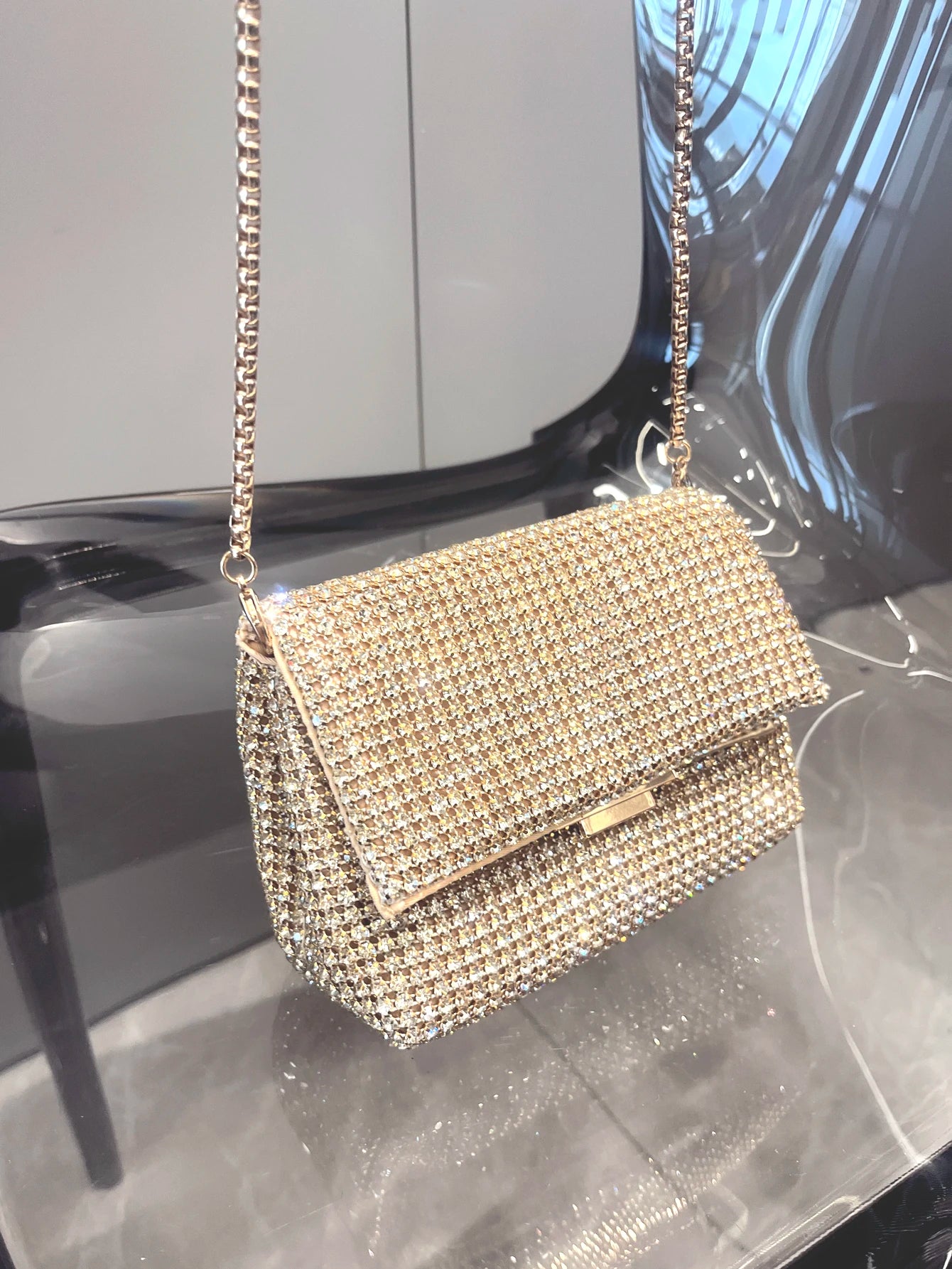 Glamante  - Sac à Main Luxe en Cristaux Brillants, Pochette de Soirée Rhinestones pour Femmes