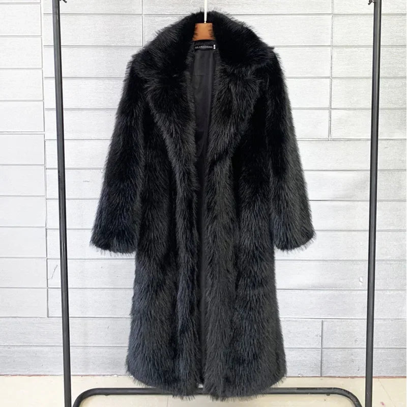 &quot;Élégancia V&quot; - Manteau Fausse Fourrure - Overcoat Maxi Style, Luxe, Chaleur et Élégance