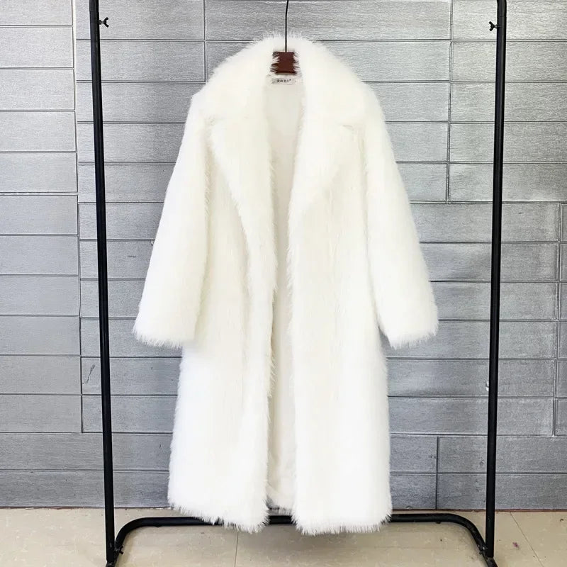 &quot;Élégancia V&quot; - Manteau Fausse Fourrure - Overcoat Maxi Style, Luxe, Chaleur et Élégance