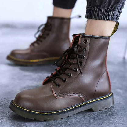 Winter Knight - Bottes Homme en Cuir PU, Élégance et Durabilité pour les Jours Froids 