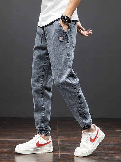 &quot;Street Style&quot; - Jeans Streetwear Mode, Jogger Denim Noir et Bleu, Pantalon Baggy Urbain jusqu&