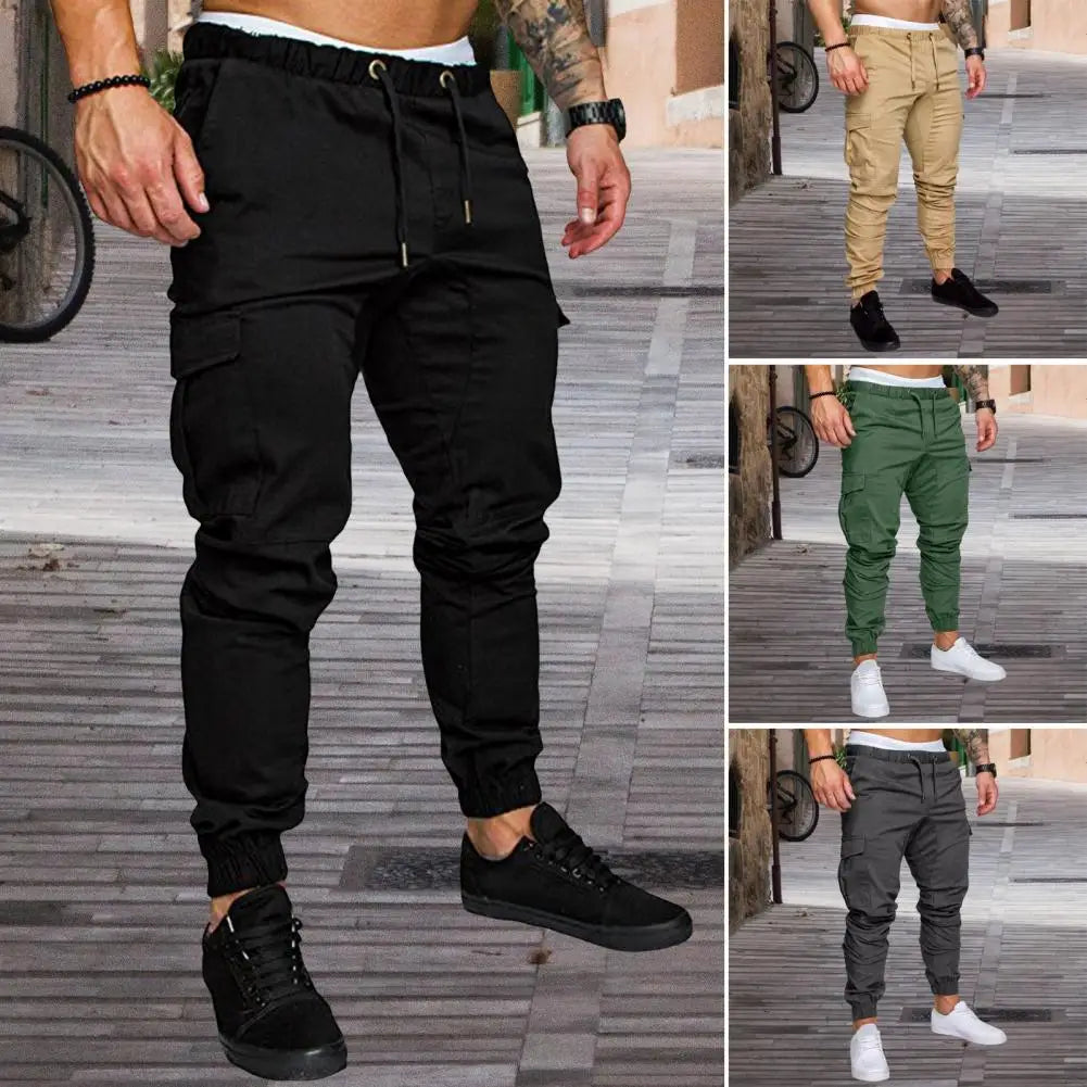 Confort Urbain - Pantalon Cargo Homme en Coton avec Taille Élastique et Chevilles Boulonnées