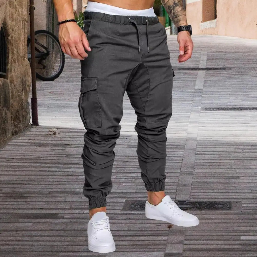 Confort Urbain - Pantalon Cargo Homme en Coton avec Taille Élastique et Chevilles Boulonnées