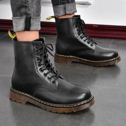 Winter Knight - Bottes Homme en Cuir PU, Élégance et Durabilité pour les Jours Froids 