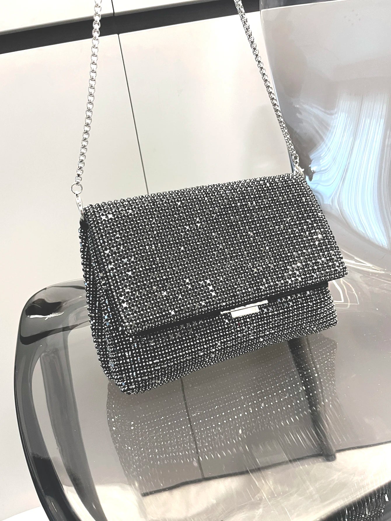 Glamante  - Sac à Main Luxe en Cristaux Brillants, Pochette de Soirée Rhinestones pour Femmes