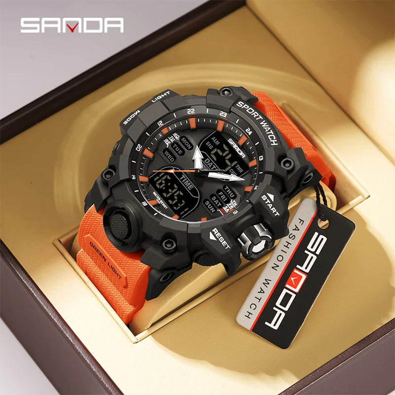 "Titan Outdoor Chrono" - Montre Électronique Sportive 50M présumée G Style avec Double Affichage et Fonction Alarme