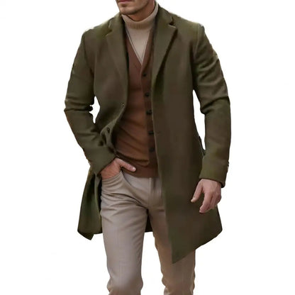 San Diego - Manteau Chic en Laine pour Homme, Manches Longues et Couleur Unie, Élégance Classique