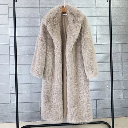 &quot;Élégancia V&quot; - Manteau Fausse Fourrure - Overcoat Maxi Style, Luxe, Chaleur et Élégance