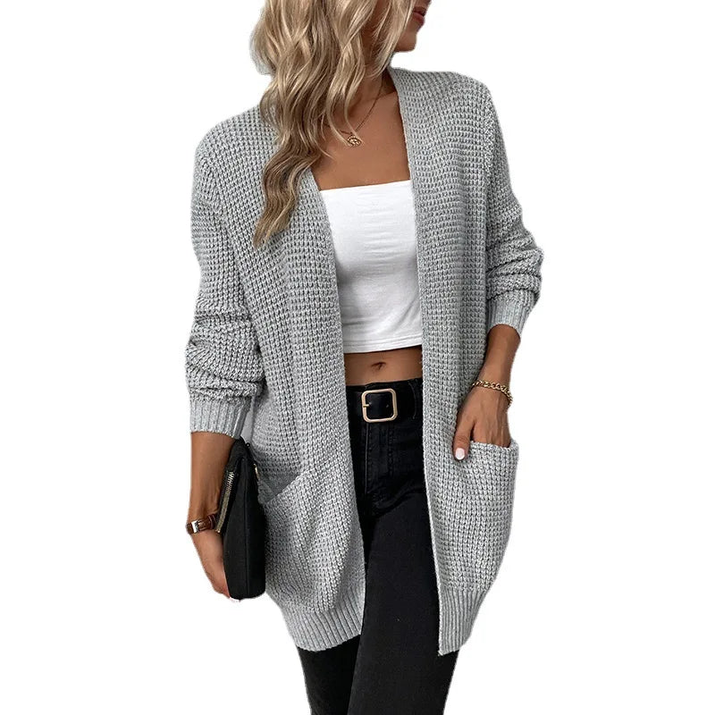 Cardicozy - Cardigan Femme Casual en Couleur Unie, Style Décontracté Confortable et Élégant