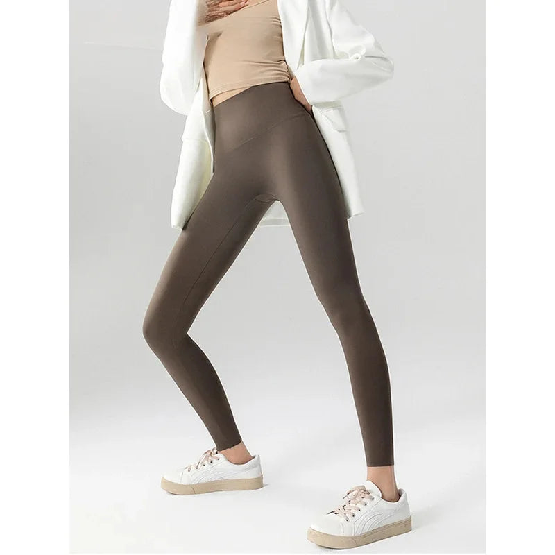 Calor de Tiburón - Leggings Chauds pour Femme, Taille Haute et Doublés en Polaire