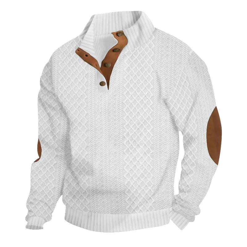 &quot;Paulo Marti&quot; - Sweat Jacquard Casual , Élégance et Simplicité - Style Unique en Maille Jacquard 