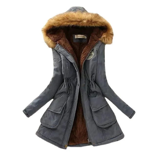 Manteau DIANA - Manteau Femme à Capuche Rembourrée Hiver - Coupe Slim et Chaude, Style décontracté