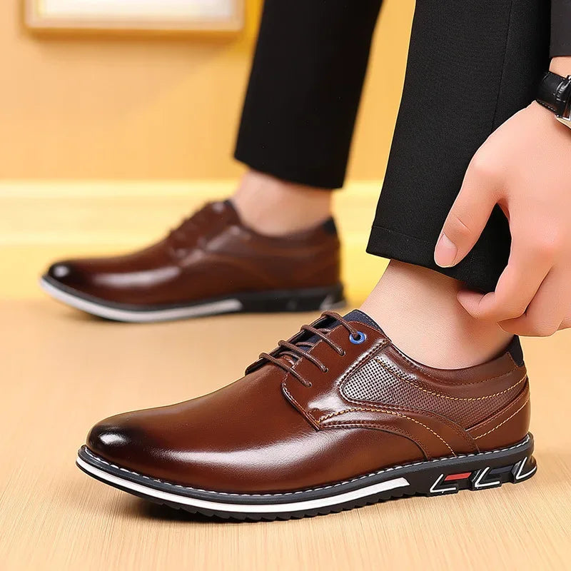 &quot; RétroGangs&quot;- Chaussures Homme Rétro en Cuir - Élégance et Confort Idéal pour le Travail et les Sorties Décontractées