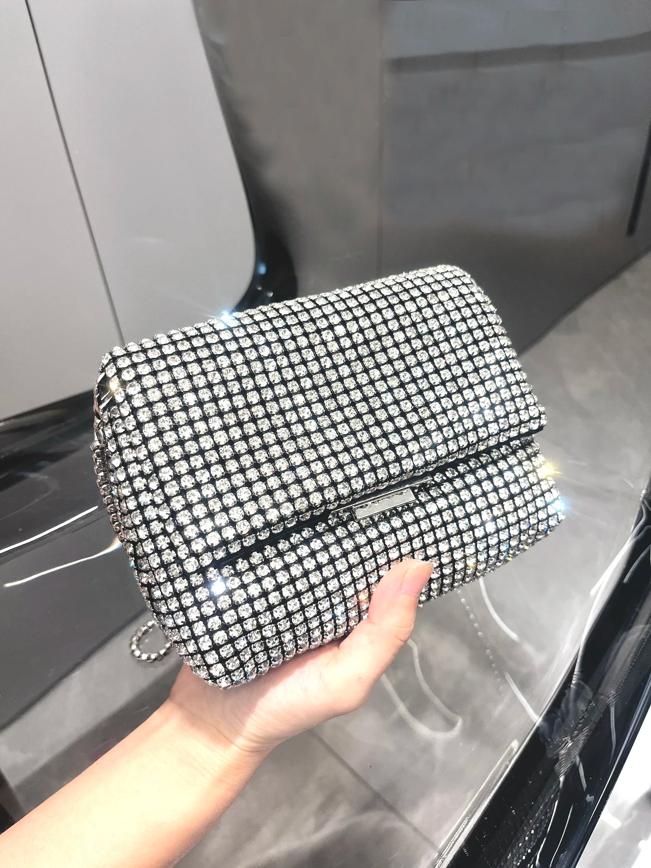 Glamante  - Sac à Main Luxe en Cristaux Brillants, Pochette de Soirée Rhinestones pour Femmes