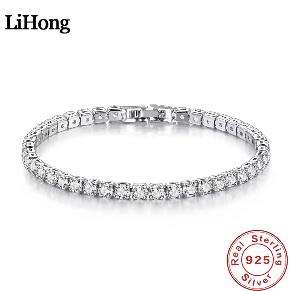 Brillo de Amor - Bracelet Tennis en Argent S925 avec Zircon, Élégance pour Femme