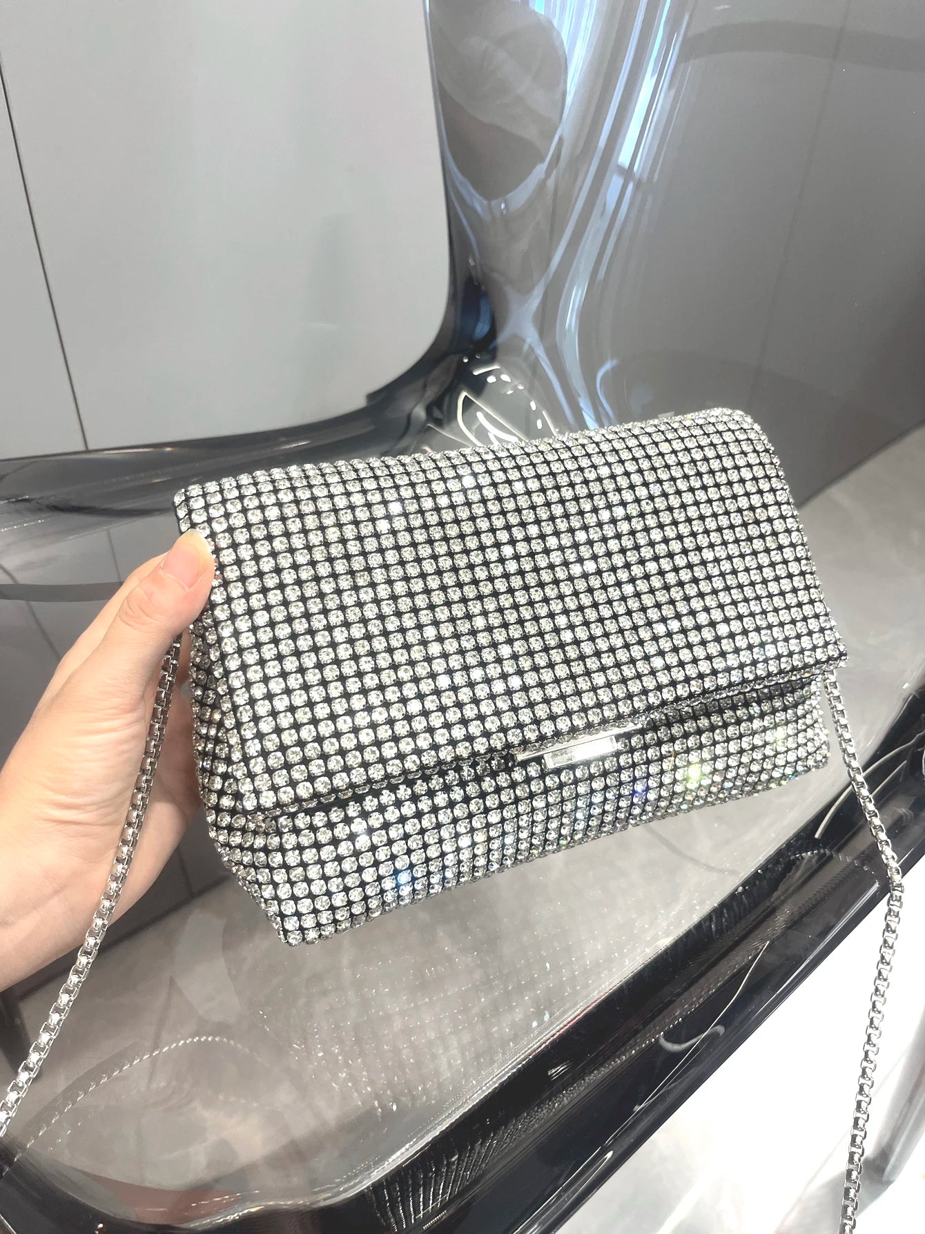 Glamante  - Sac à Main Luxe en Cristaux Brillants, Pochette de Soirée Rhinestones pour Femmes