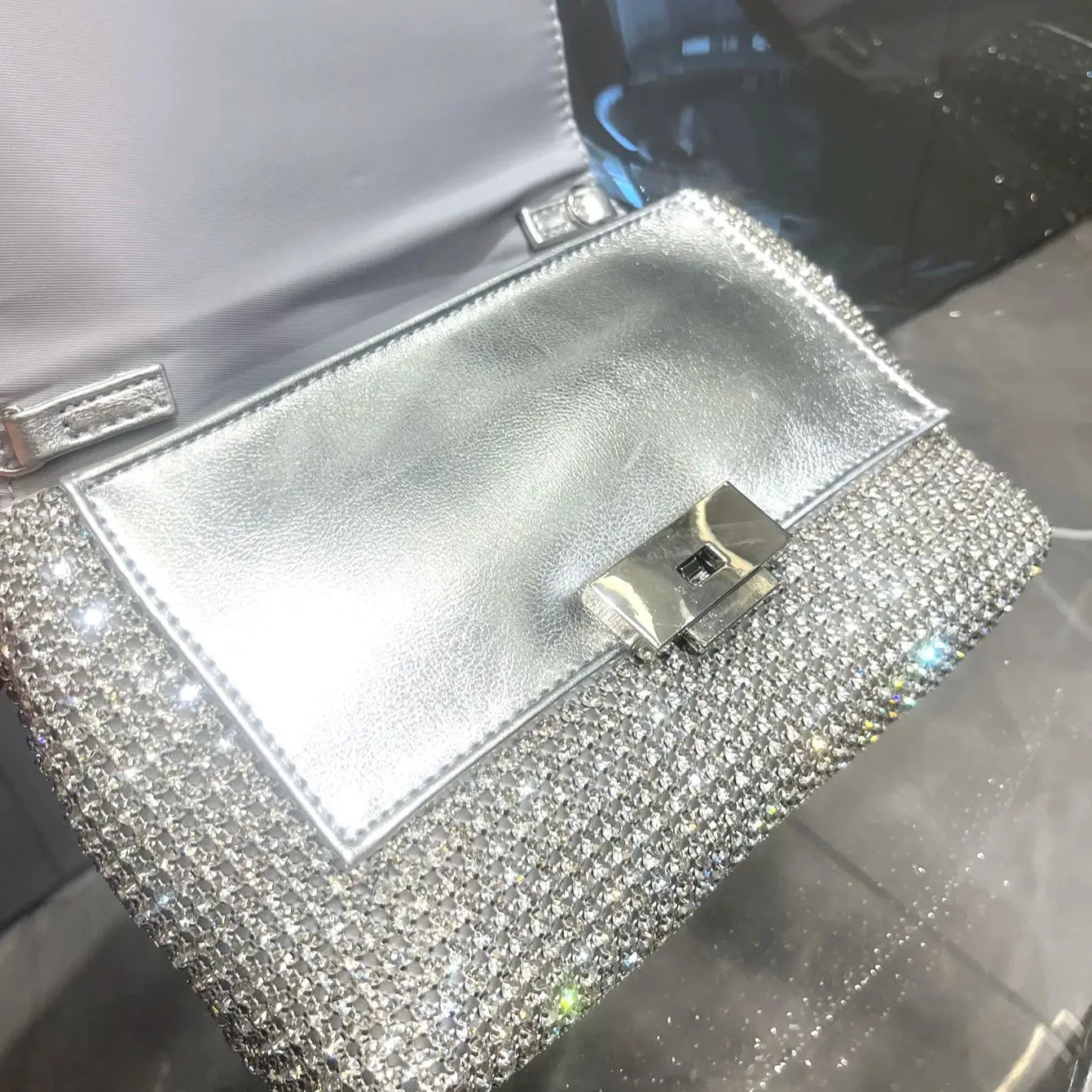 Glamante  - Sac à Main Luxe en Cristaux Brillants, Pochette de Soirée Rhinestones pour Femmes