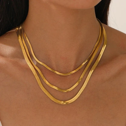 Golden Serpent - Collier en Argent Sterling 925 Plaqué Or, Unisexe et Tendance