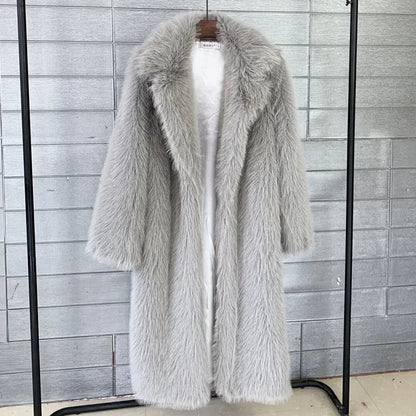 &quot;Élégancia V&quot; - Manteau Fausse Fourrure - Overcoat Maxi Style, Luxe, Chaleur et Élégance