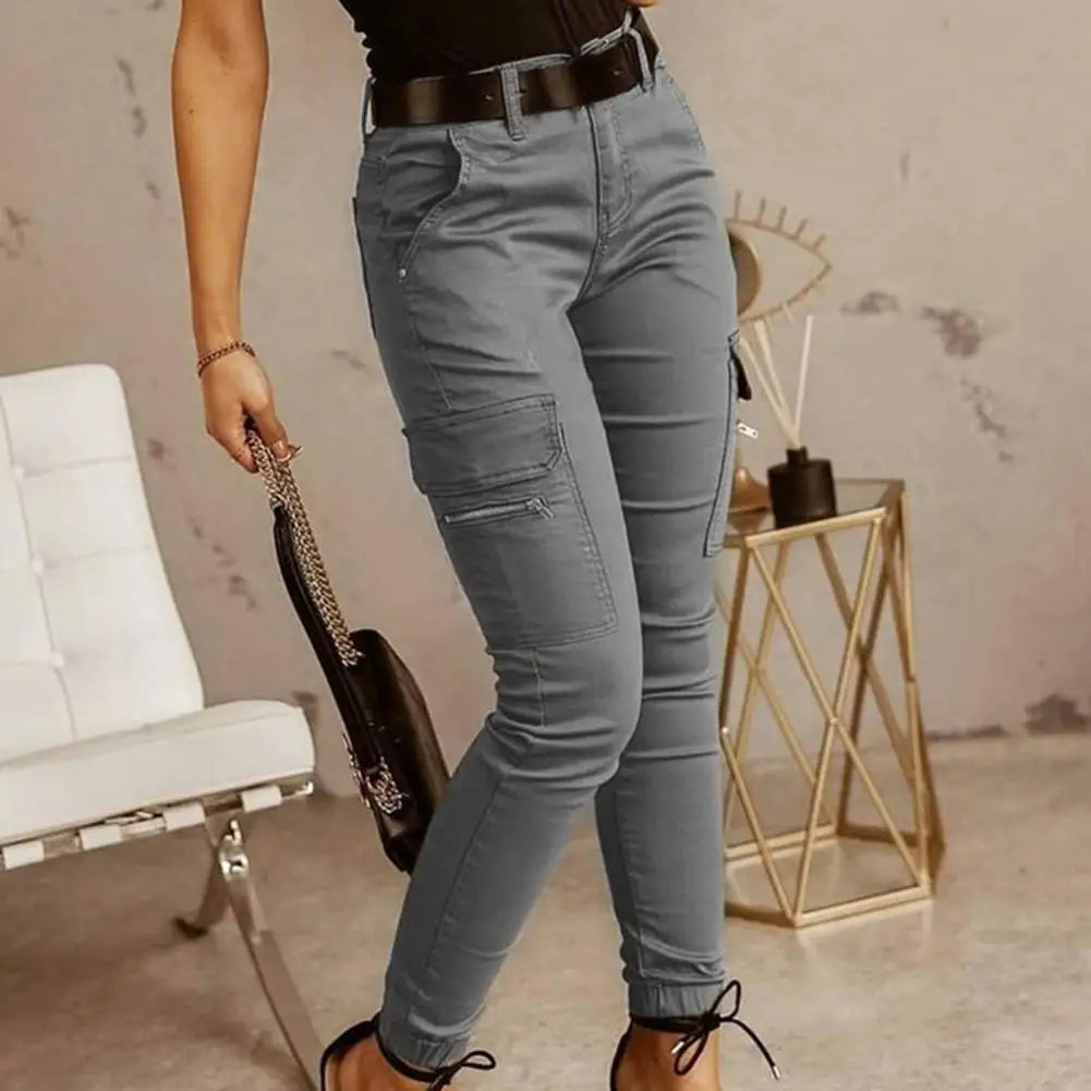 Elegancia Urbana - Pantalon Cargo Casual pour Femme, Idéal pour le Bureau et le Quotidien