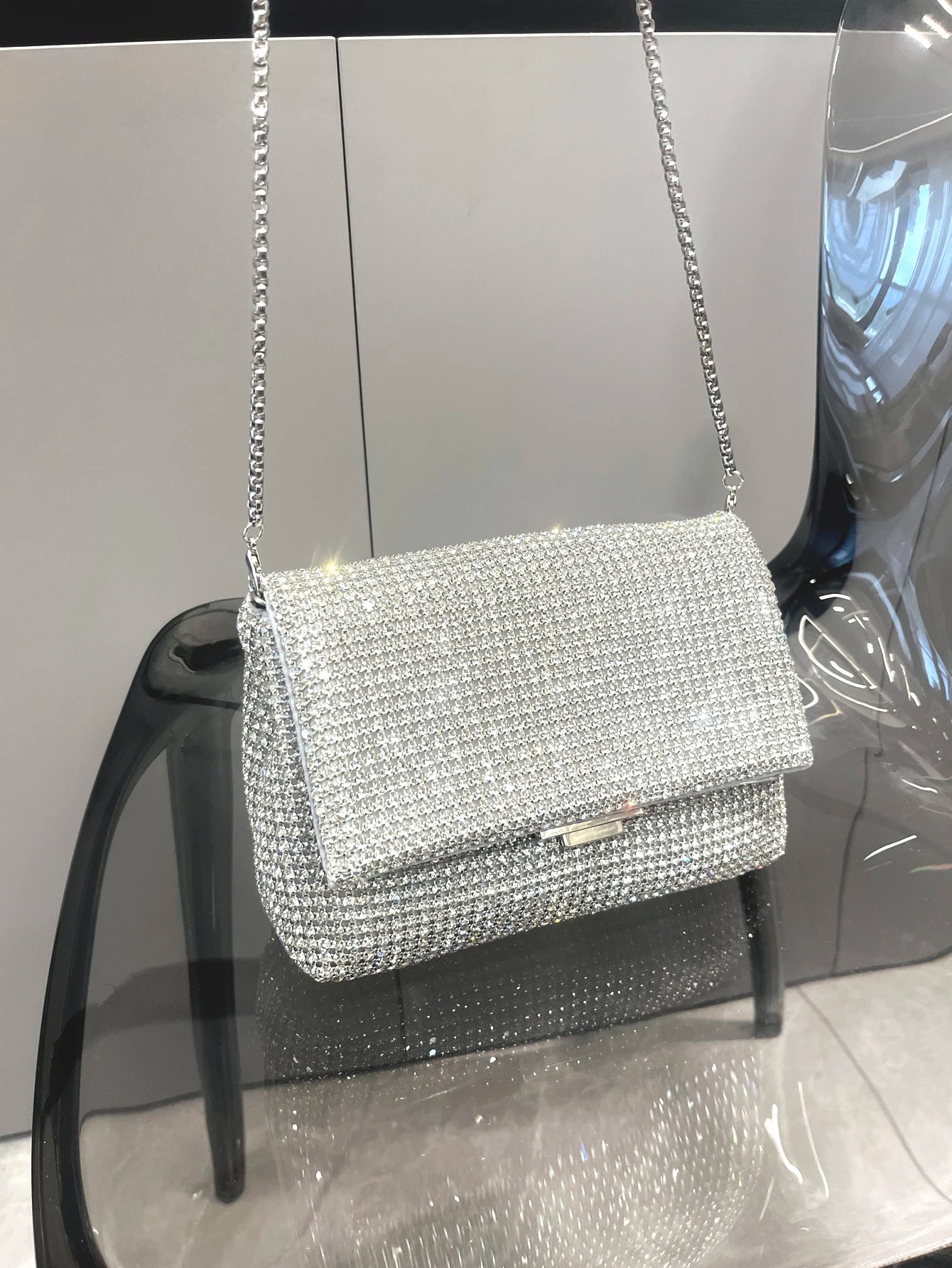 Glamante  - Sac à Main Luxe en Cristaux Brillants, Pochette de Soirée Rhinestones pour Femmes