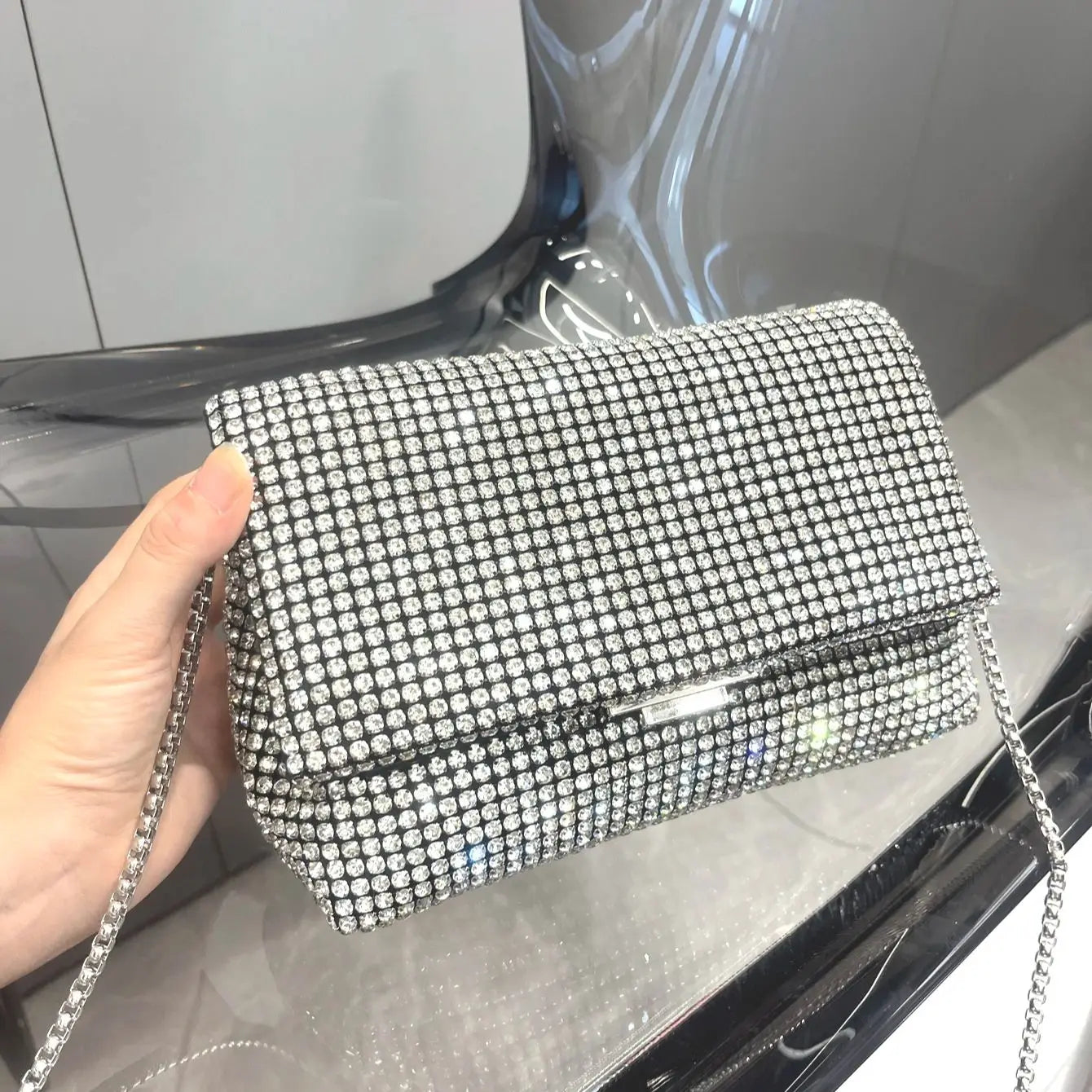 Glamante  - Sac à Main Luxe en Cristaux Brillants, Pochette de Soirée Rhinestones pour Femmes