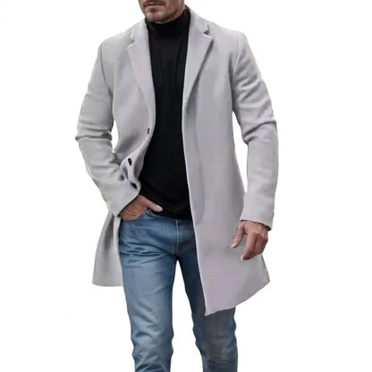 San Diego - Manteau Chic en Laine pour Homme, Manches Longues et Couleur Unie, Élégance Classique