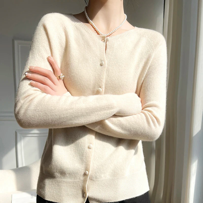 ‘‘Lanosa elegante’’ - Pull Cardigan Femme en Laine Premium, Chic et Polyvalent